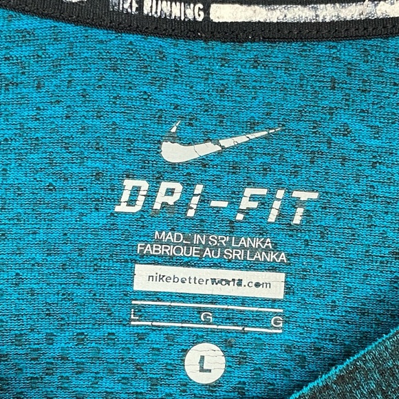 Nike Running Long Sleeve Top Dri Fit Teal Color Size Large - Picture 7 of 8